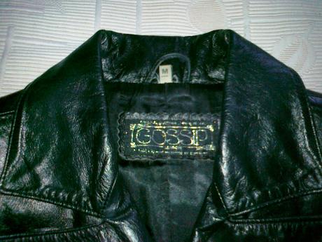 Čierny kožený kabát, m