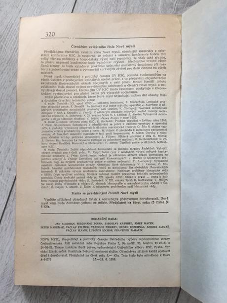 Kniha nová mysl 1956- zvláštne číslo,