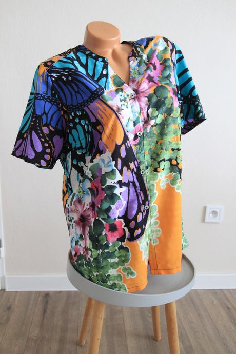 Farebná vintage retro blúzka, xl, xl