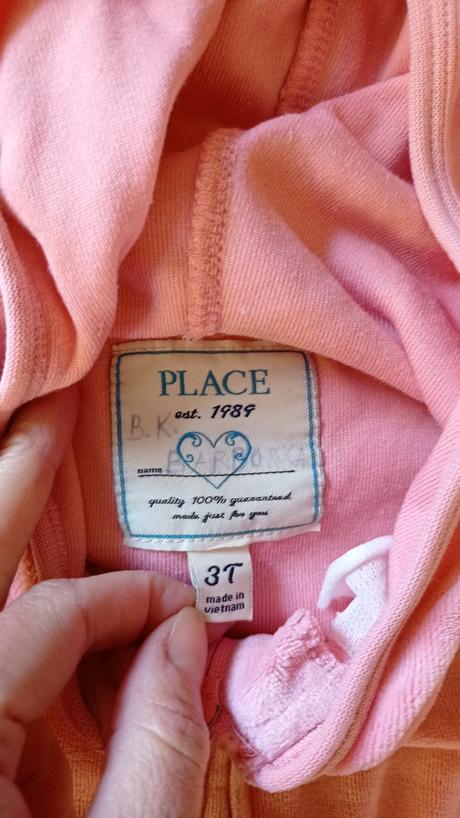 Ružová velurova mikina, children's place,98