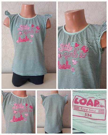 Dievčenské tričko s nápisom a volánikmi (134), loap,134