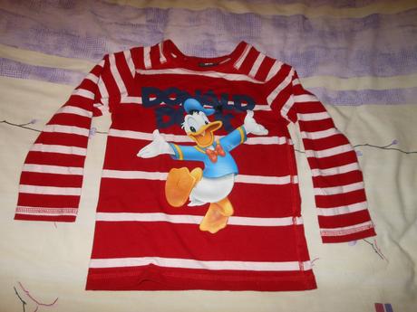 Pásikové tričko h&m disney donald duck 98/104, h&m,98