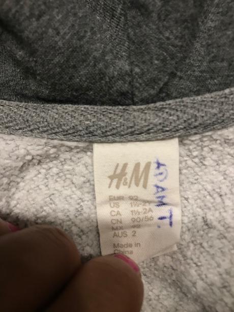 Mikina na zips s kapucnou jednofarebna, h&m,98