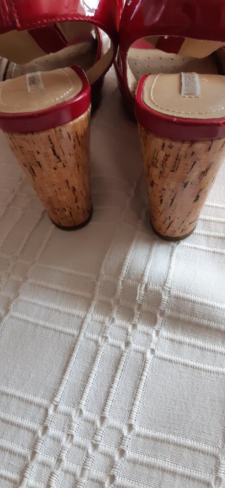 Červene kožené sandále geox veľ .37/38, geox,37