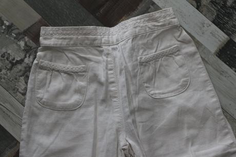 Biele plátené 3/4 nohavice, next,110