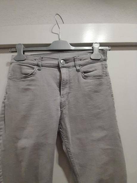 Elastické šedé rifle slim fit 158, h&m,158