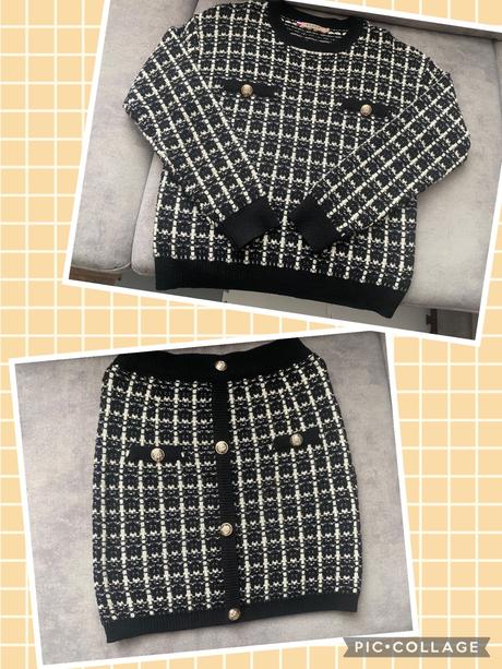 Pletený sukňový kostým  (súprava) veľ.m/38, 