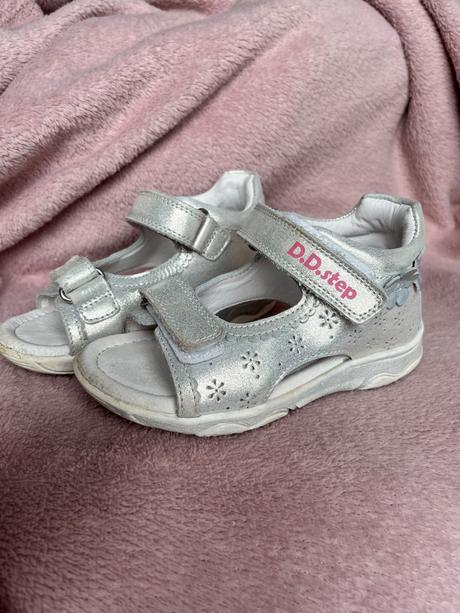 Dd step dievcenske sandale, strieborne, d.d.step,27