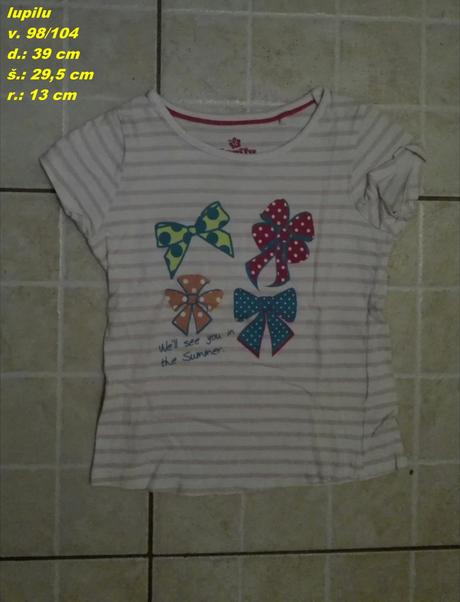 Tričko s mašličkami, lupilu,98