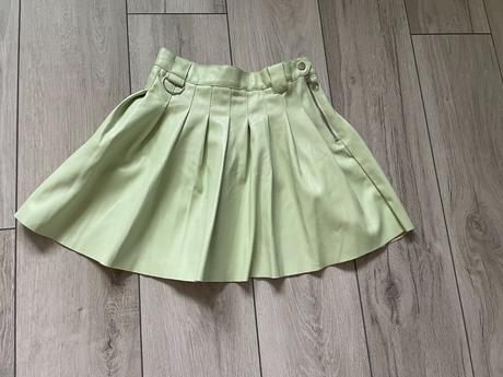 Mentolová kožená sukńa, bershka,s