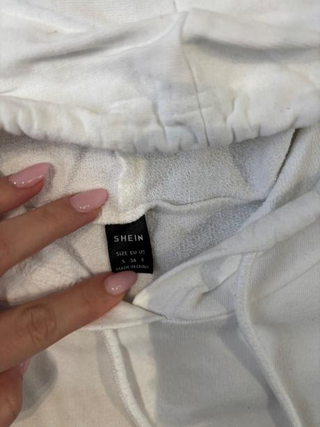 Biela crop mikina, s