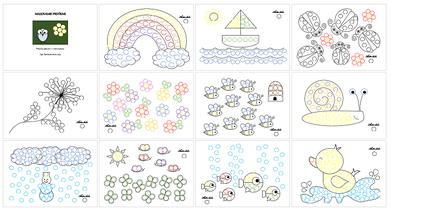 Maľovanie prstami, pracovné listy, 