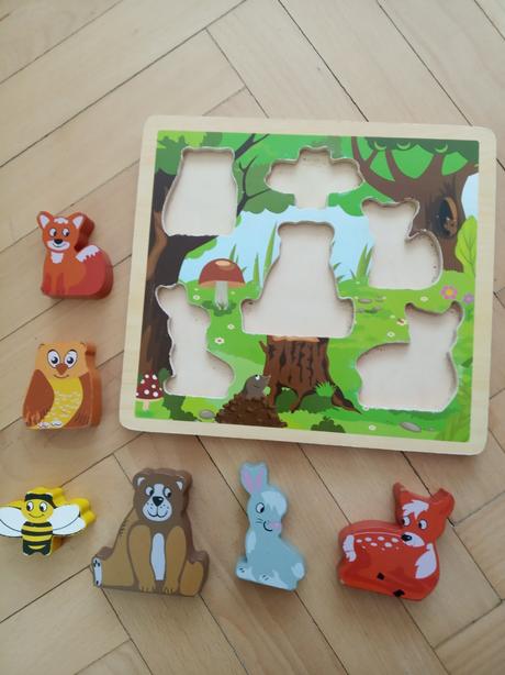 Drevená hra vkladacka,