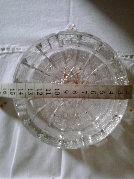 Okrúhly kryštálový popolník bohemia, 