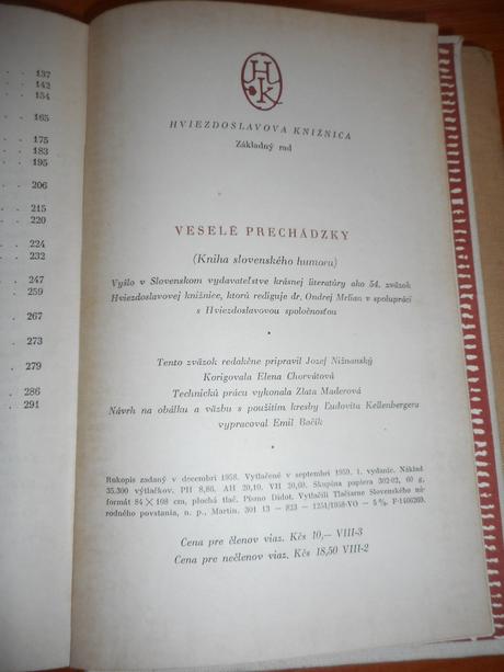 Veselé prechádzky, zostavil jozef nižnanský,