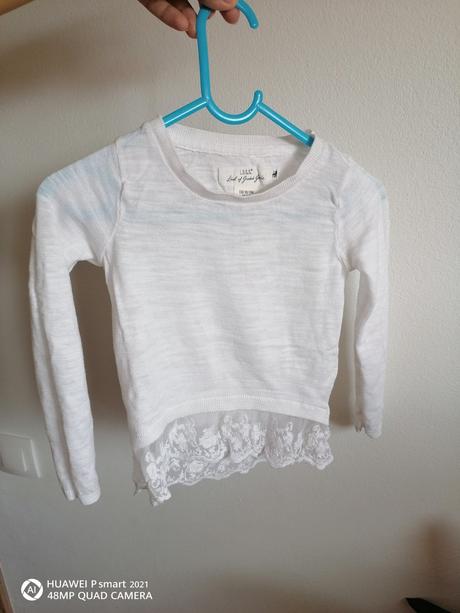 Tenký svetrík s čipkou, h&m,98