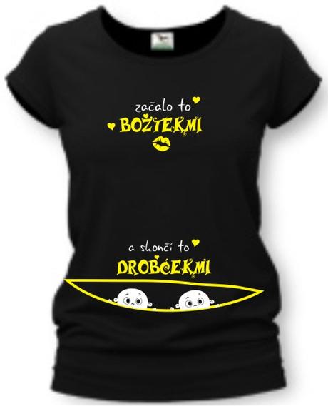Tričko pre tehotné - začalo to božtekmi + kuk, l / m / s / xl / xxl
