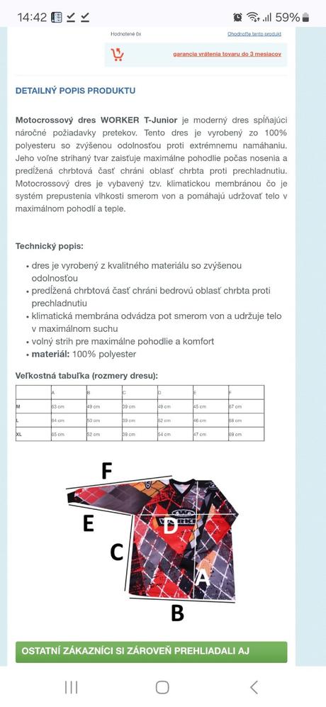 Motocross dres worker, 152