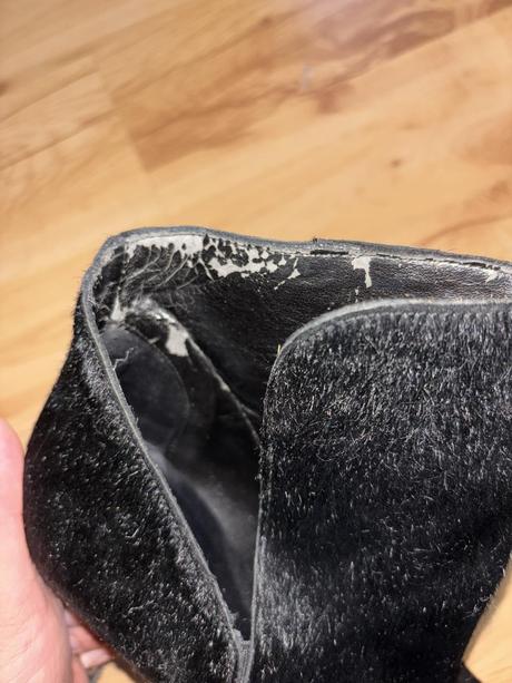 Kožené členkové topánky s konskou srsťou zara 37, zara,37