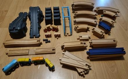 Drevené koľajnice 75ks, 