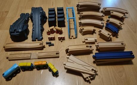 Drevené koľajnice 75ks, 