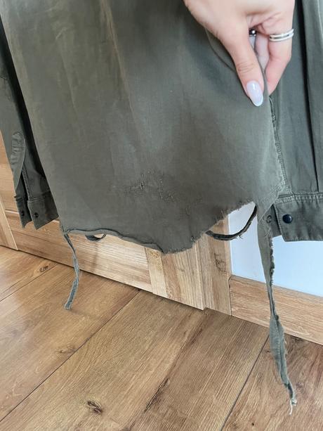 Khaki roztrhaná košeľa pánska, zara,m