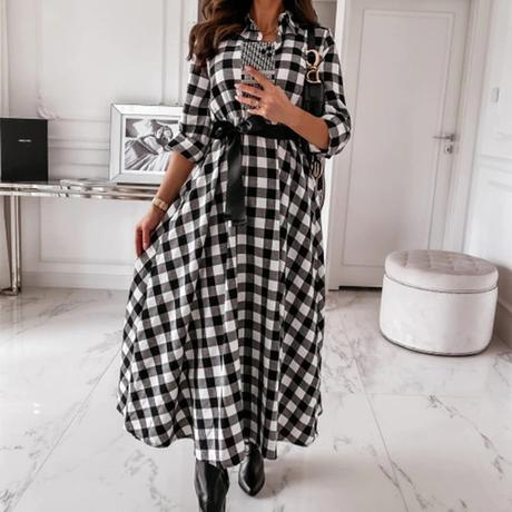 Koselove saty midi big plaid, l / m