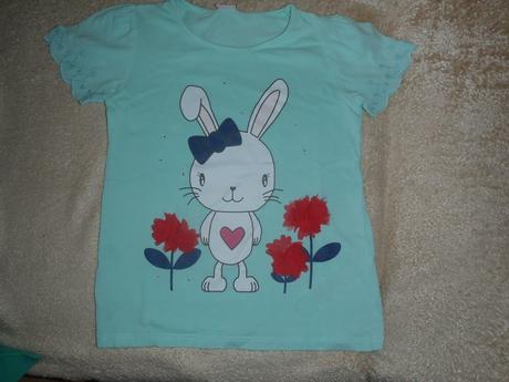 Bledozelené tričko  so zajačkom, kiki&koko,122