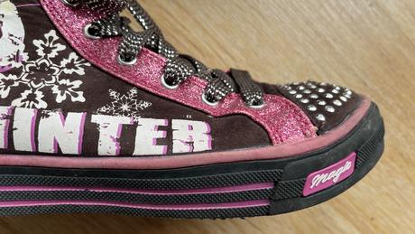 Zateplené tenisky s trblietkami a zipsom, 34