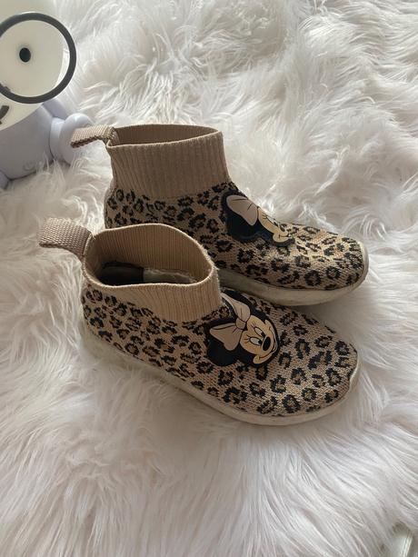 Ponožkové tenisky mickey leopardie, h&m,27