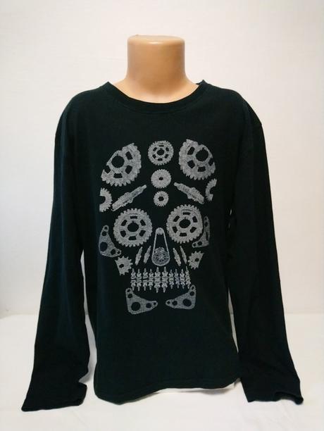 Dievčenske čierne tričko s motívom, h&m, h&m,164