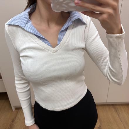 Kontrasné tričko, stradivarius,xs