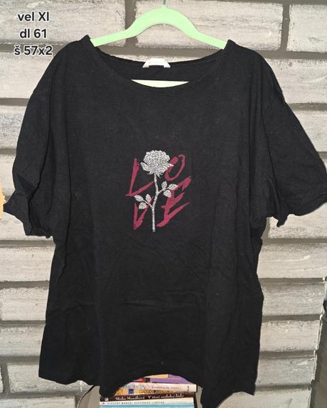 Tricko ruza s kamienkami, xl