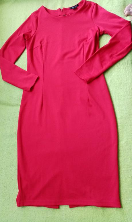 Červené šaty s dlhým rukávom xs/s, esmara,s