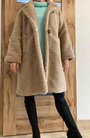 Teddy kabátik bledohnedý uni, l