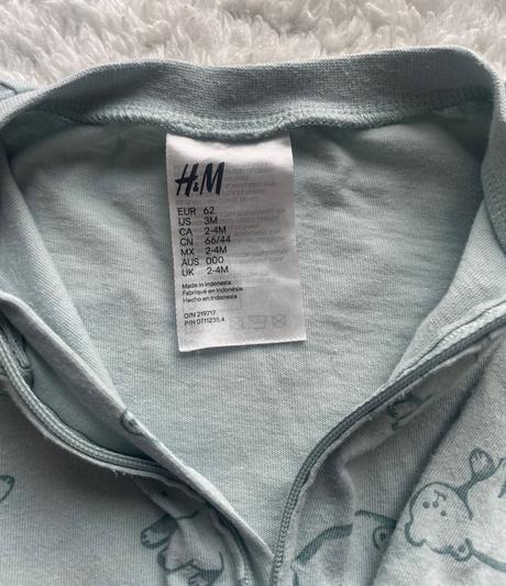 Zelenkaste pyzamka na zips h&m, h&m,62