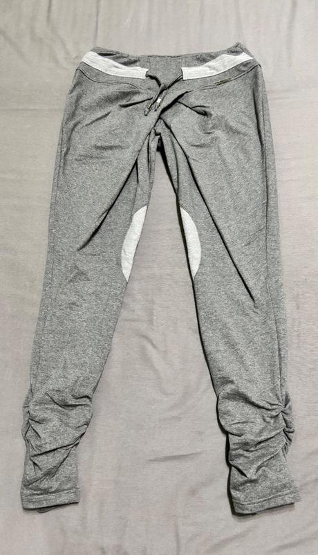 Tepláky prekladané sivé, s