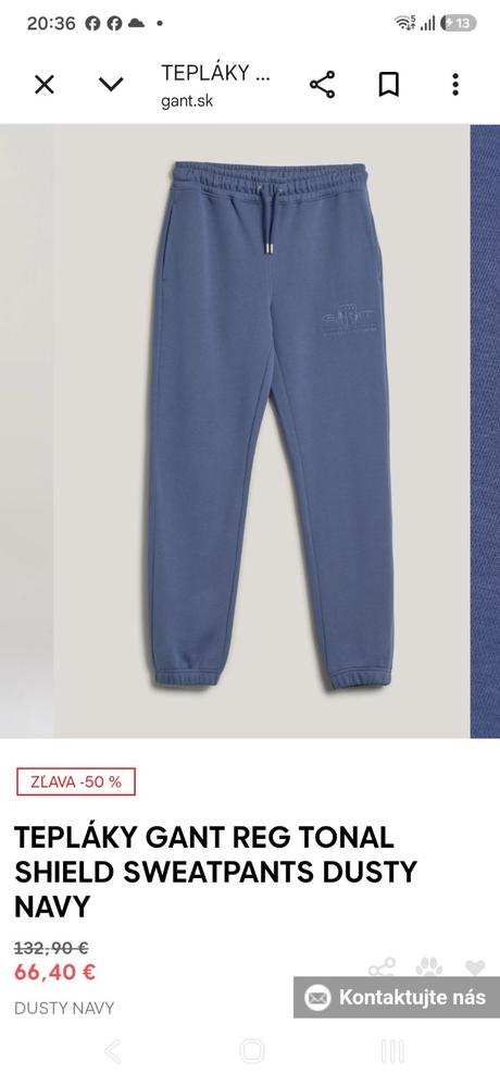Nove gant teplaky dusty navy, gant,s