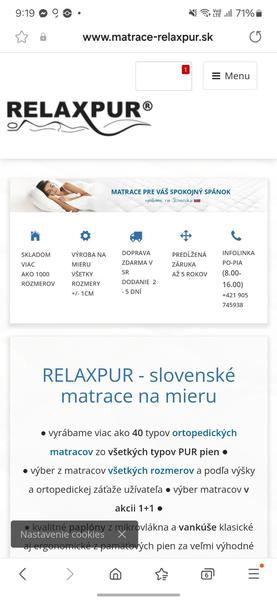 Skúsenosti so stránkou matrace-relaxpur.sk