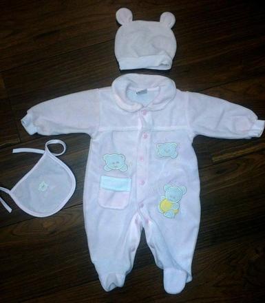 Overalík, podbraník + čiapočka, 68