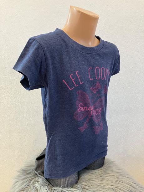 Dievčenské tričko s motýľmi modré lee cooper, lee cooper,122