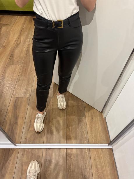 Kožené nohavice zateplené, s