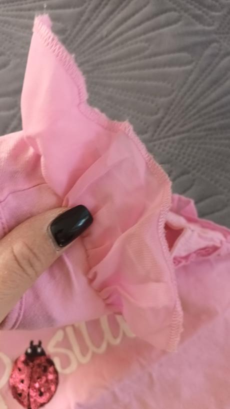 Ružové tričko s lienkou a volánikom, 128