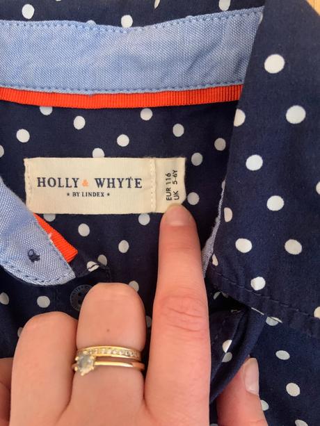 Modrá bodkovana košeľa, lindex,116