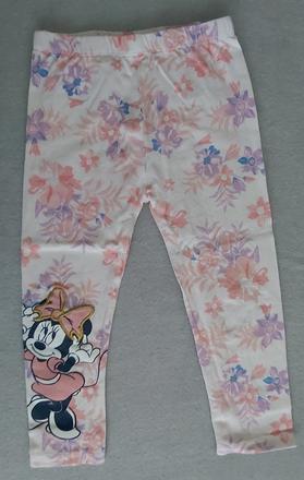 Legíny biele s ružovými kvetmi minnie 92, disney,92