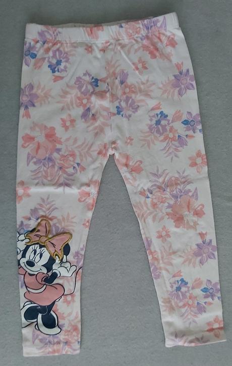 Legíny biele s ružovými kvetmi minnie 92, disney,92