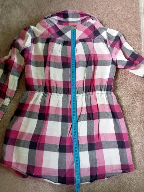 Károvaná predľžená blúzka - košeľa, crashone,140