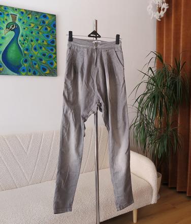 Šedé gestuz baggy džínsy so zníženým sedom, xs