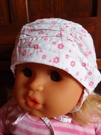 Letná čiapka s ružovými kvietkami 9 - 12 mes., kik,74