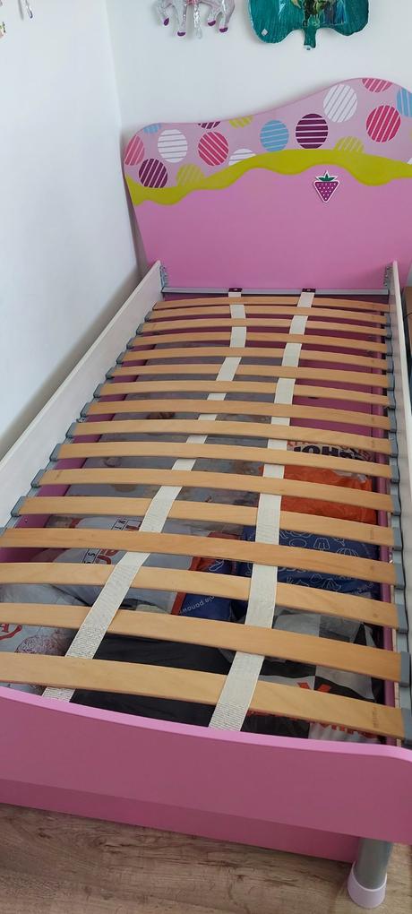 Ružová posteľ cilek, šírka (cm): 90,dĺžka (cm): 200